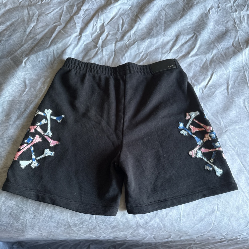 AMIRI Black and Pink Statement Shorts